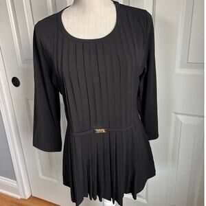 JONES NEW YORK Signature Black Pleated Tunic Size M